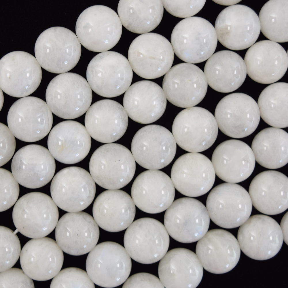 Natural White Moonstone Round Beads 15.5" Strand 4mm 6mm 8mm 10mm S1