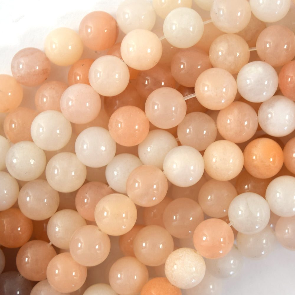 Natural Peach Aventurine Round Beads Gemstone 15" Strand 6mm 8mm 10mm 12mm