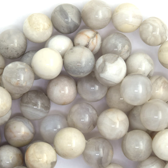 Natural Cream Crazy Lace Agate Round Beads 15" Strand 4mm 6mm 8mm 10mm 12mm