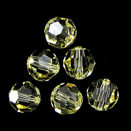 6 10mm Swarovski crystal round 5000 Jonquil