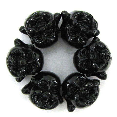 30x48mm synthetic coral carved mermaid pendant bead black