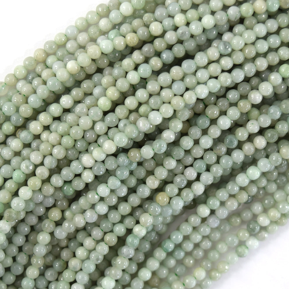 Natural Burma jadeite Jade Round Beads 15.5"Burmese 3mm 4mm 6mm 8mm 10mm 12mm S2