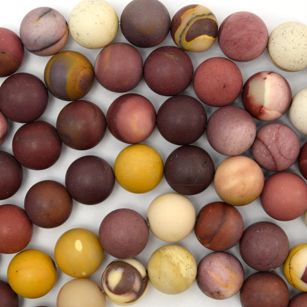Natural Matte Mookaite Round Beads 15" Strand Mookite 4mm 6mm 8mm 10mm 12mm