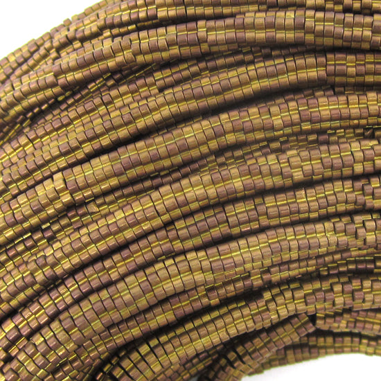 4mm copper hematite daisy beads 15.5