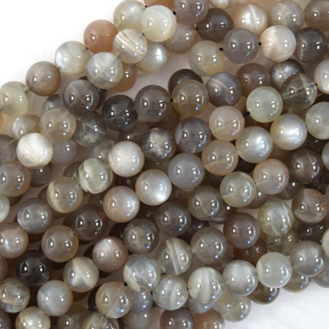 Natural Faceted Milky White Moonstone Round Beads 15.5" Strand 6mm 8mm 10mm