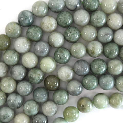 Star Cut Faceted Canada Green Jade Round Beads Gemstone 14" Strand 6mm 8mm 10mm