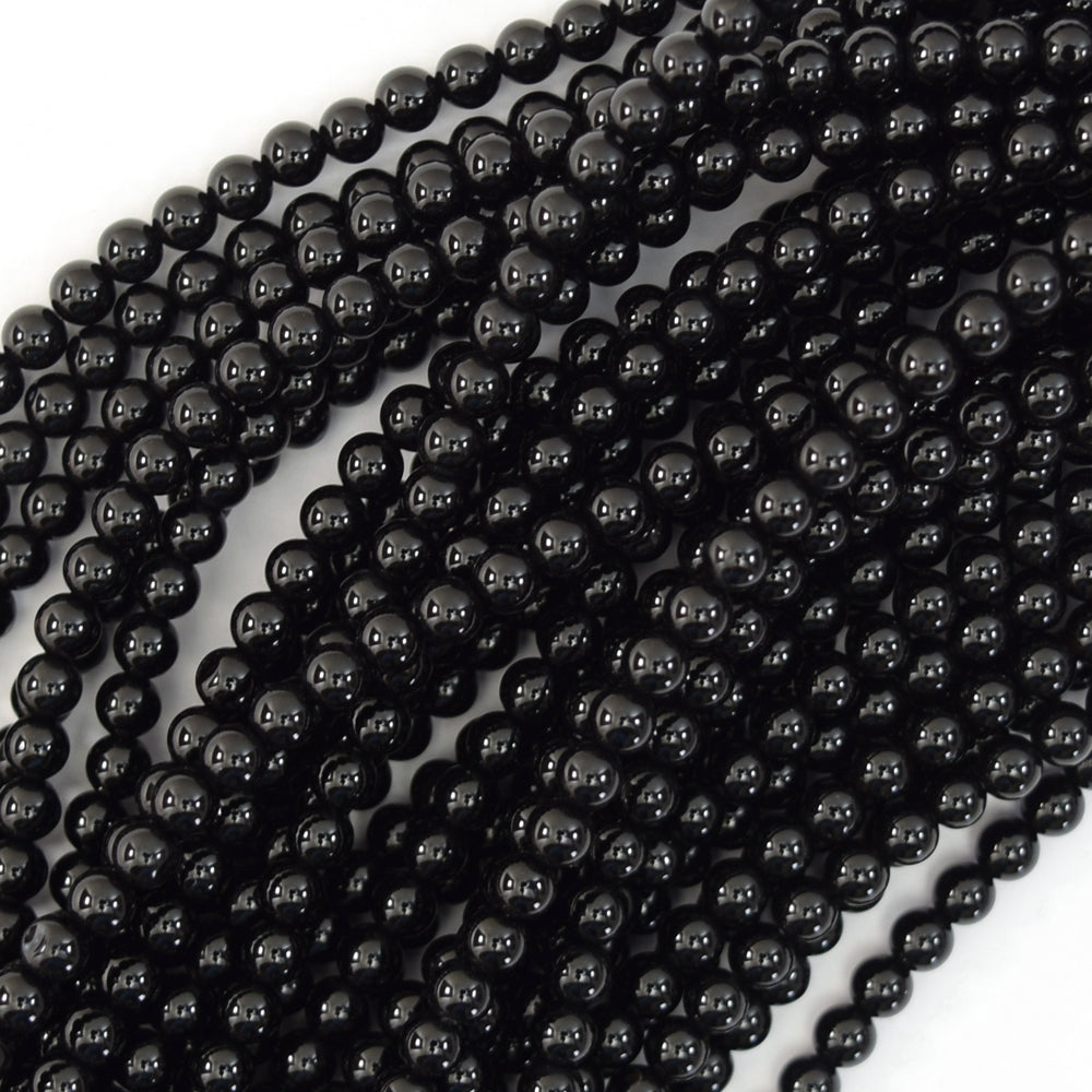 AA Black Onyx Round Beads 15" 2mm 3mm 4mm 6mm 8mm 10mm 12mm 14mm 16mm 18mm 20mm