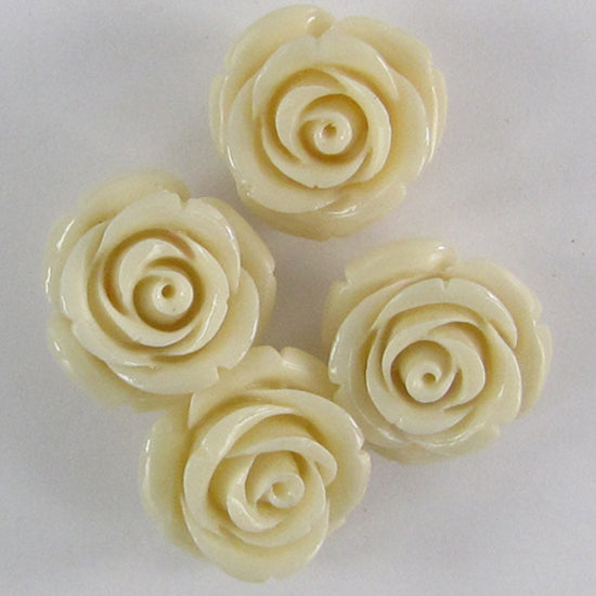 20mm synthetic coral carved rose flower beads 15