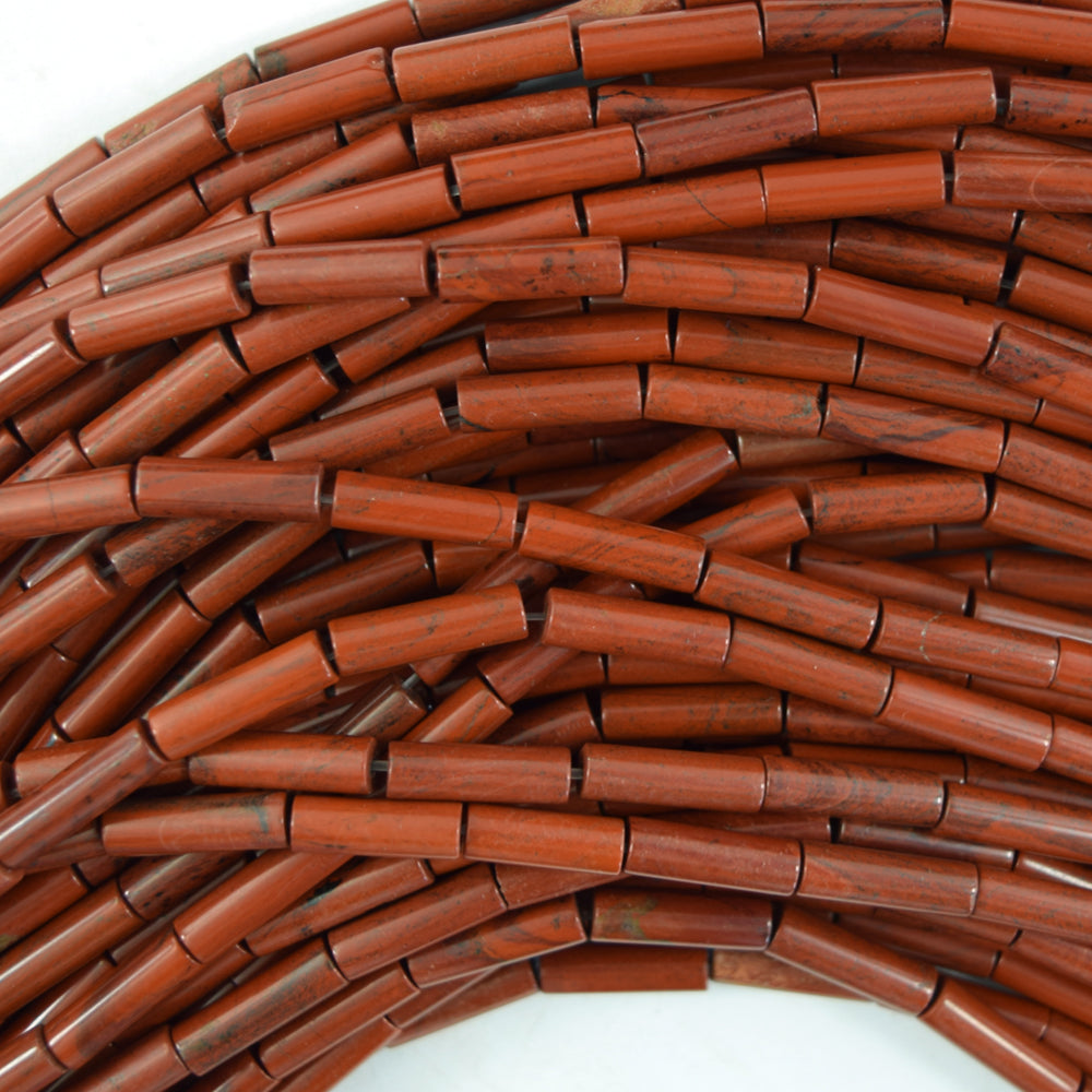 13mm natural red jasper tube beads 15.5