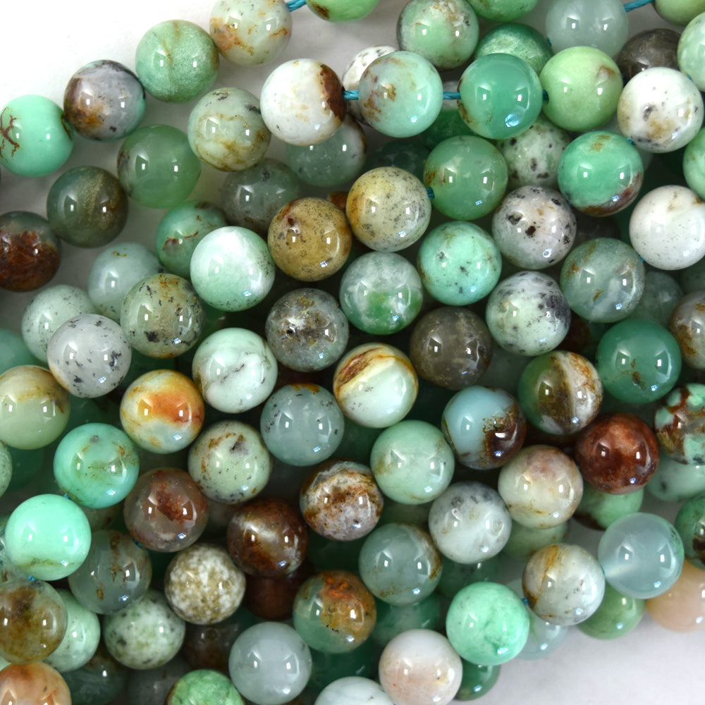 Natural Green Australia Chrysoprase Round Beads Gemstone 15" Strand 6mm 8mm 10mm