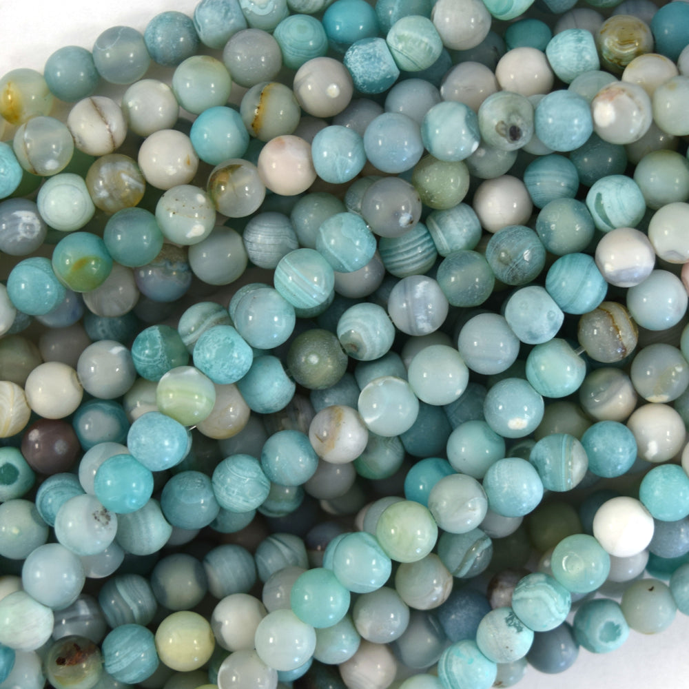 Light Green Agate Round Beads Gemstone 14.5