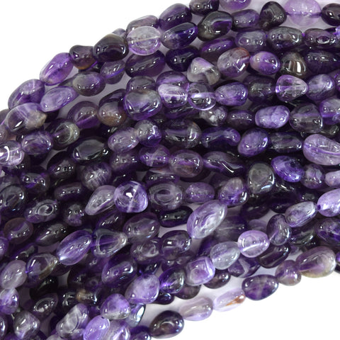 20mm natural amethyst flat oval beads 15.5" strand