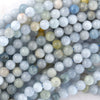 Natural Multicolor Blue Aquamarine Round Beads 15.5
