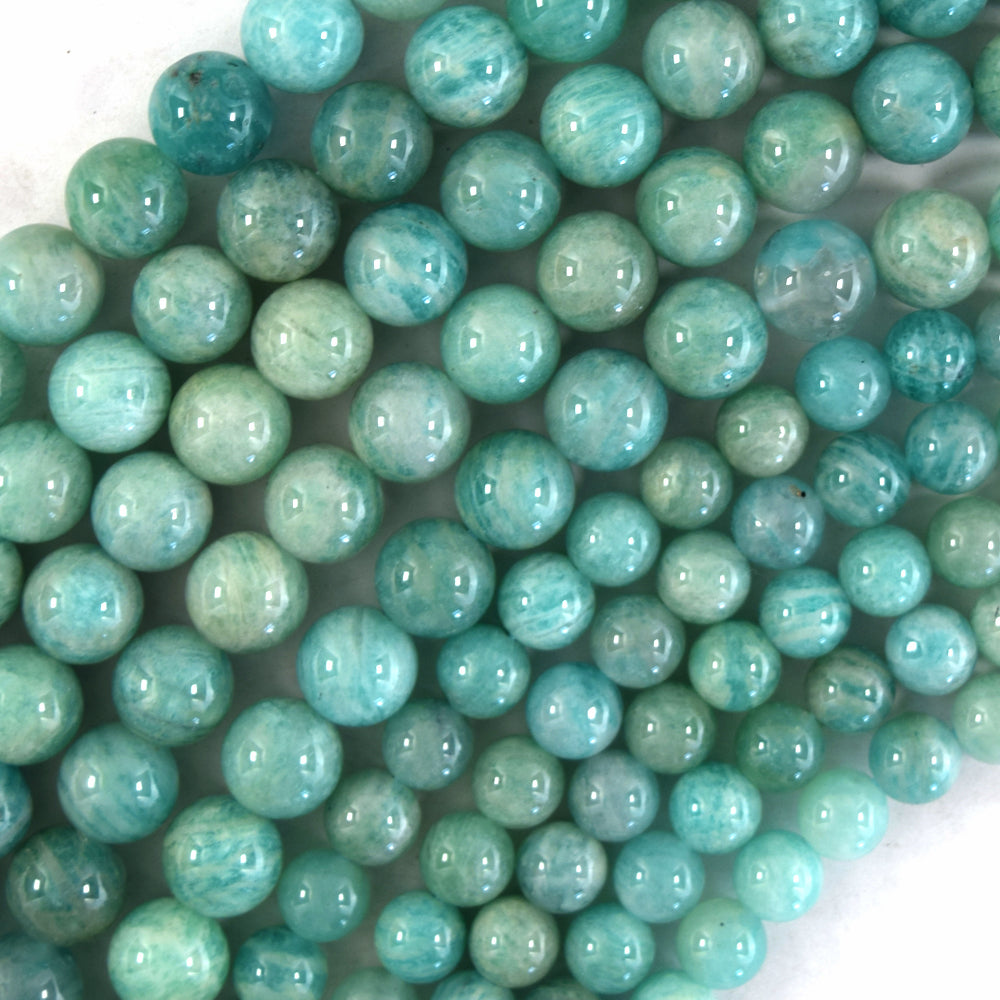Natural African Green Amazonite Round Beads Gemstone 15" Strand 4mm 6mm 8mm 10mm