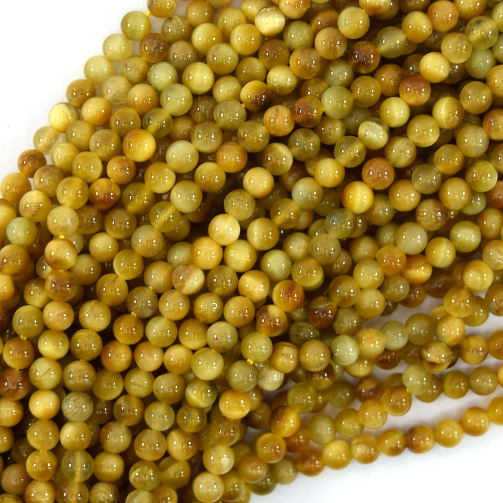 AA Gold Tiger Eye Round Beads Gemstone 15