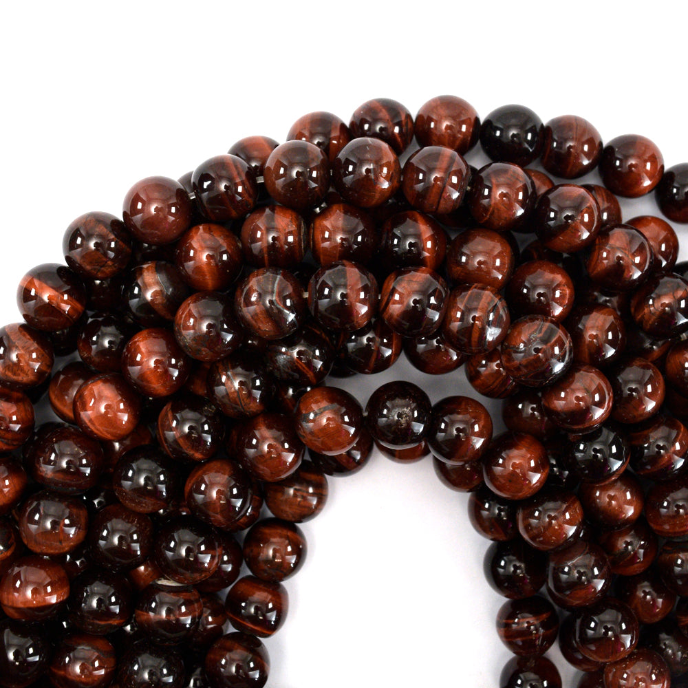 Red Tiger Eye Round Beads Gemstone 15" Strand 4mm 6mm 8mm 10mm 12mm