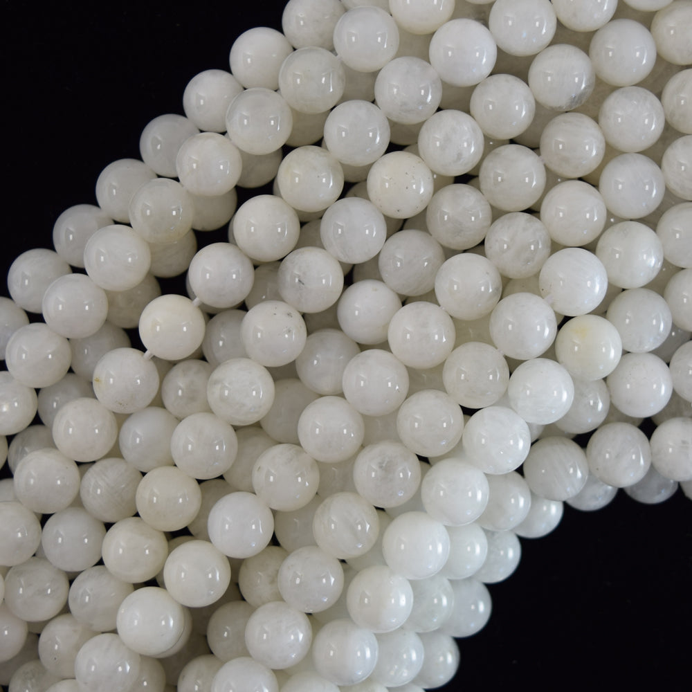 Natural White Moonstone Round Beads 15.5" Strand 4mm 6mm 8mm 10mm 12mm S1