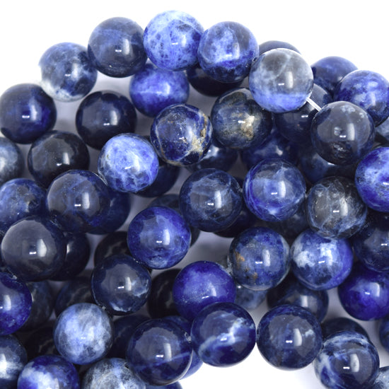 Natural Blue Sodalite Round Beads Gemstone 15" Strand 4mm 6mm 8mm 10mm 12mm