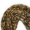4mm petrified wood agate round beads 15