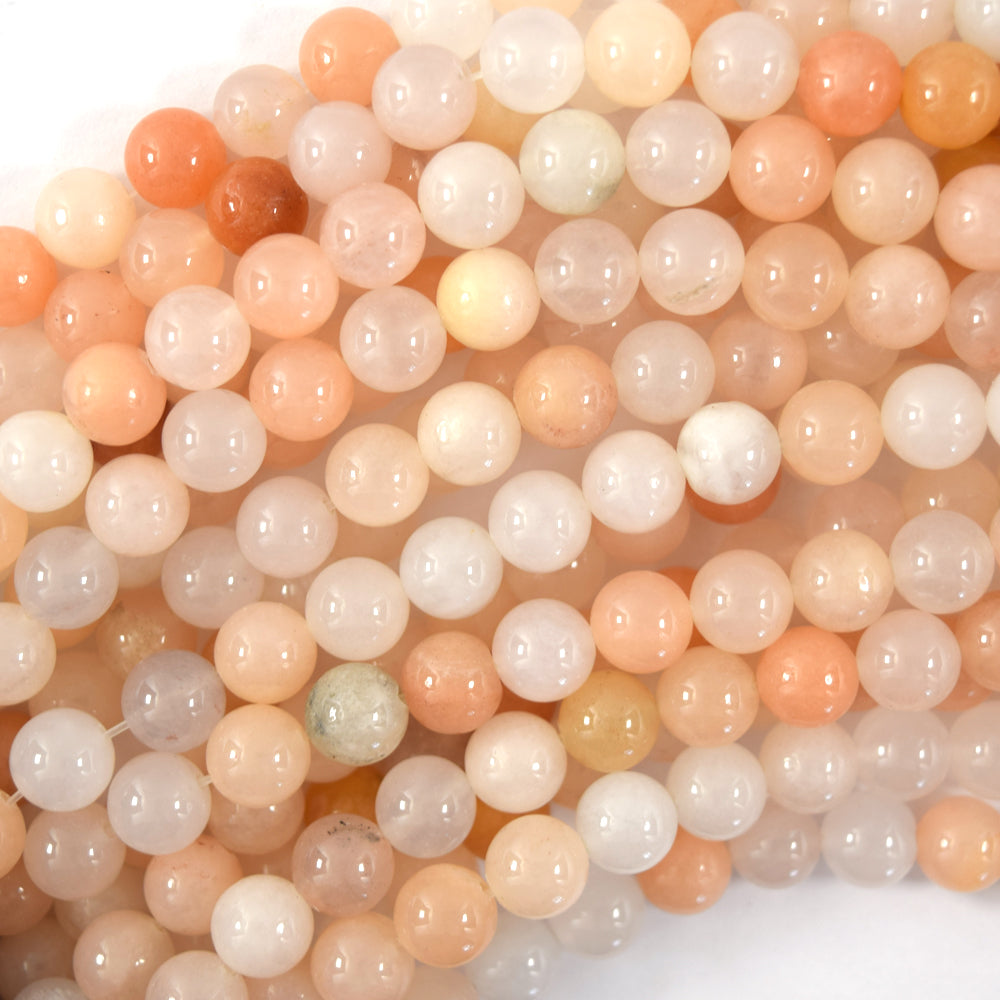 Natural Peach Aventurine Round Beads Gemstone 15" Strand 6mm 8mm 10mm 12mm