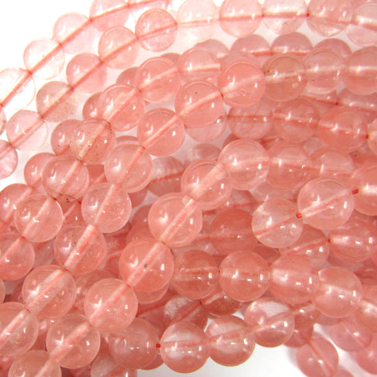 Cherry Quartz Round Beads Gemstone 15" Strand 4mm 6mm 8mm 10mm 12mm - Eagle Beadz