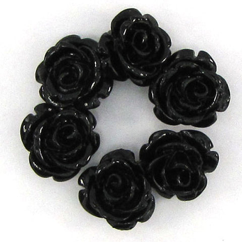 12mm synthetic pink coral carved rose flower pendant bead 10pcs