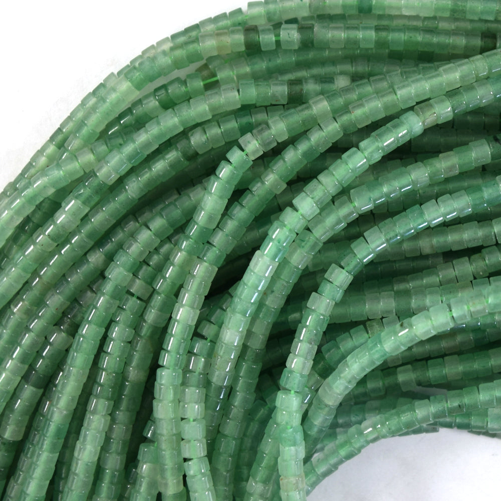 Natural Green Aventurine Heishi Disc Beads Gemstone 15.5" Strand 4mm 6mm