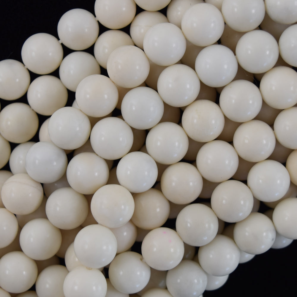 Natural Ivory Jade Round Beads Gemstone 15" Strand 6mm 8mm 10mm