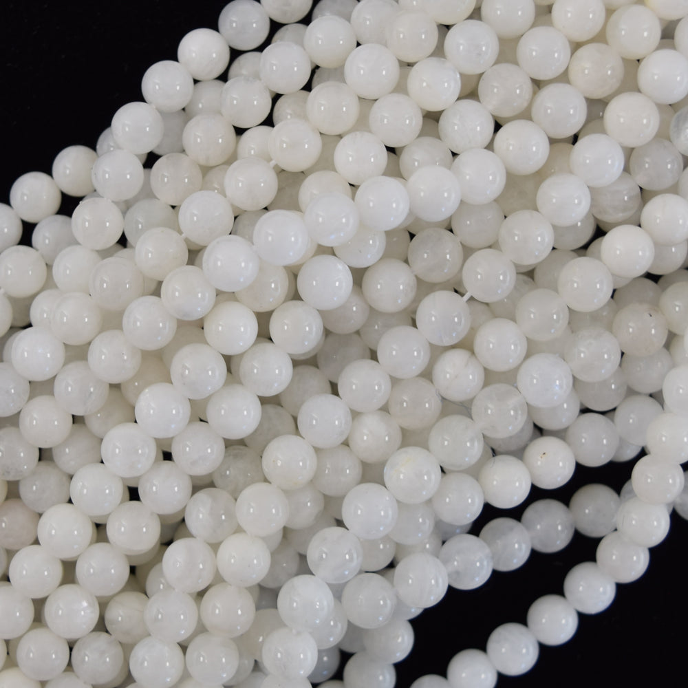 Natural White Moonstone Round Beads 15.5" Strand 4mm 6mm 8mm 10mm S1