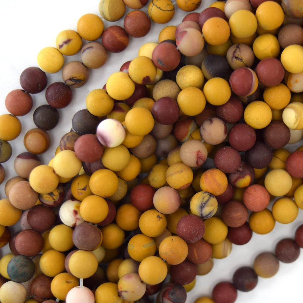 Natural Matte Mookaite Round Beads 15" Strand Mookite 4mm 6mm 8mm 10mm 12mm