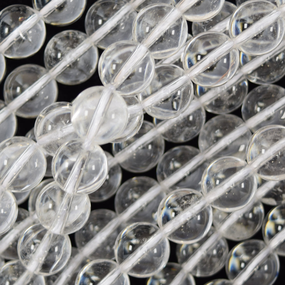 Natural Clear Crystal Quartz Round Beads 15" Strand 4mm 6mm 8mm 10mm 12mm