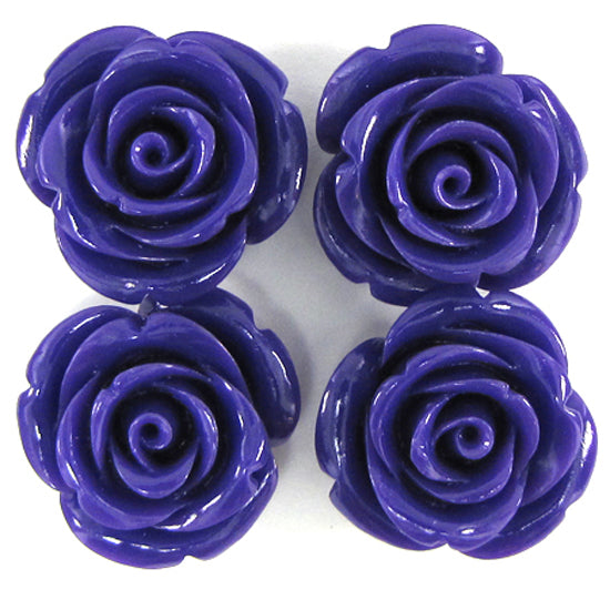24mm synthetic coral carved rose flower beads 15