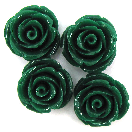 20mm synthetic coral carved rose flower beads 15