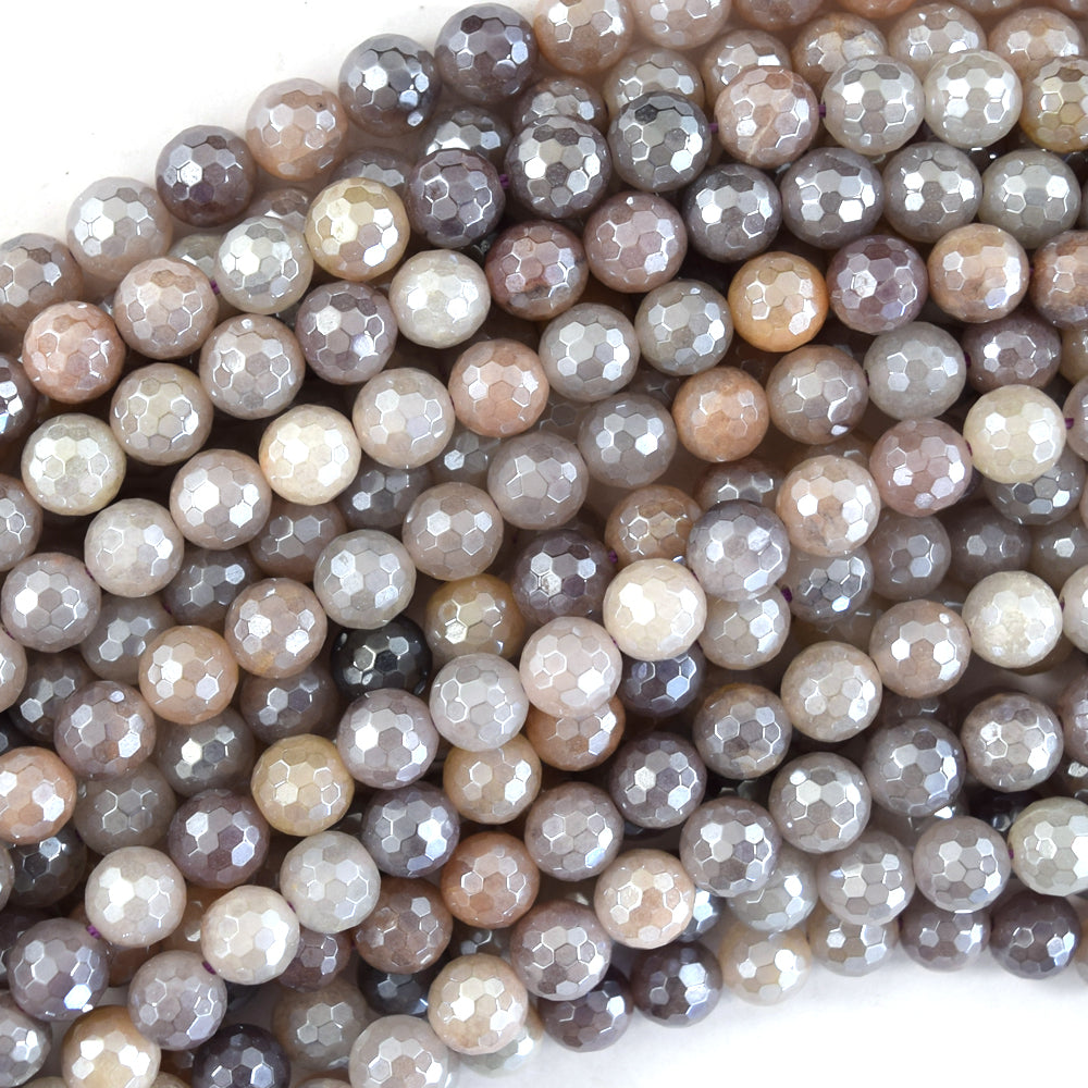 Mystic Titanium Faceted Lavender Crystal Quartz Round Beads 15" 6mm 8mm 10mm