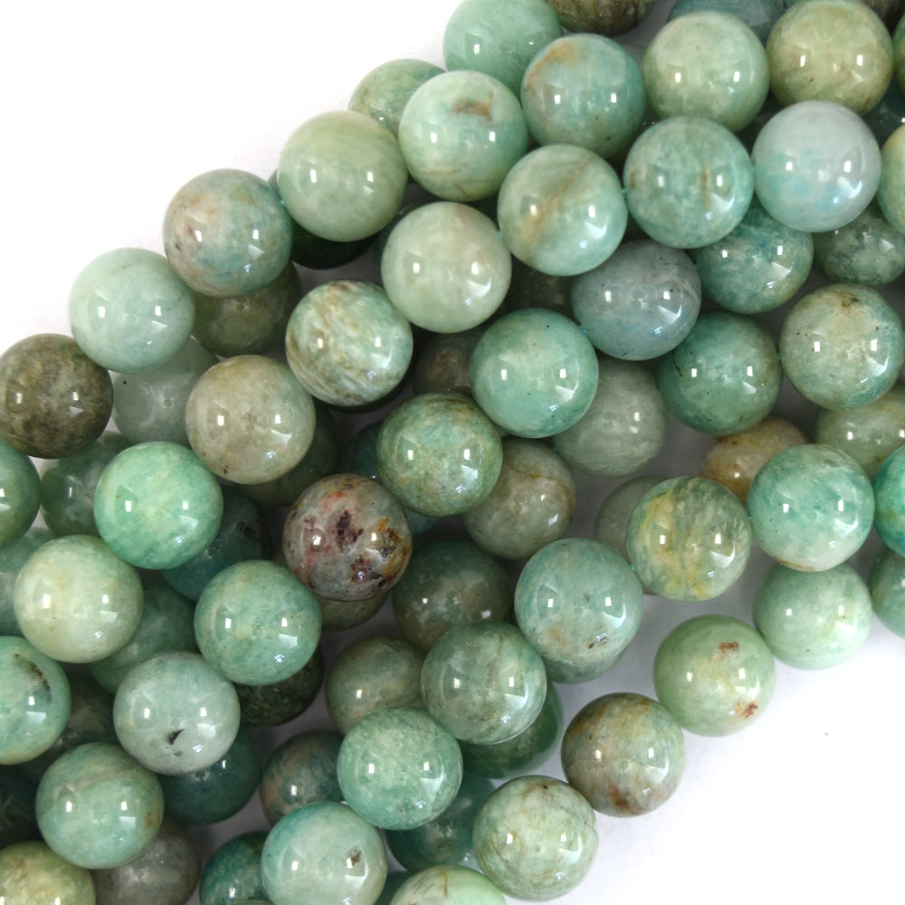Natural Russian Green Amazonite Round Beads Gemstone 15" Strand 6mm 8mm 10mm