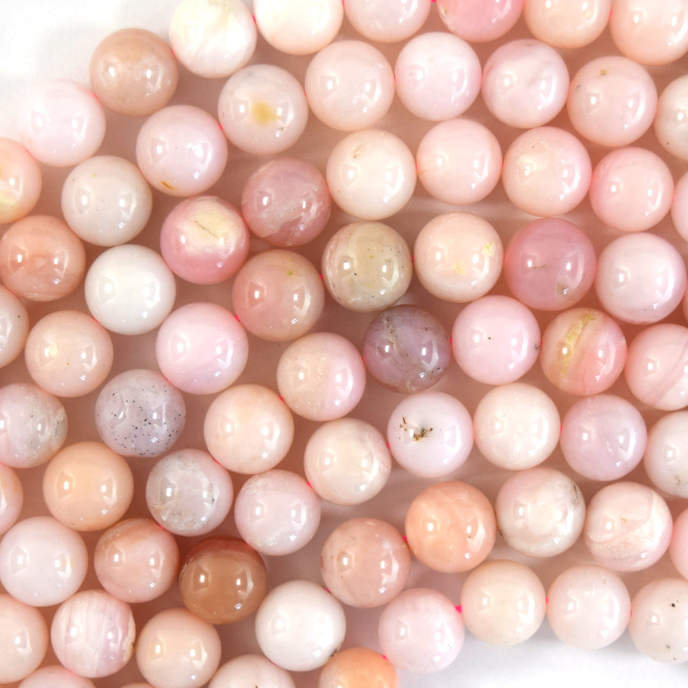 Natural Peruvian Pink Opal Round Beads Gemstone 15.5" Strand 4mm 6mm 8mm 10mm S1