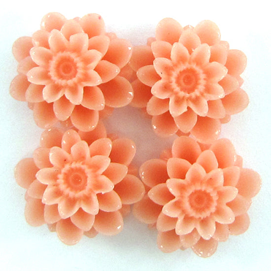 18mm synthetic coral chrysanthemum flower beads 15