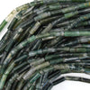 13mm natural green moss agate tube beads 15.5