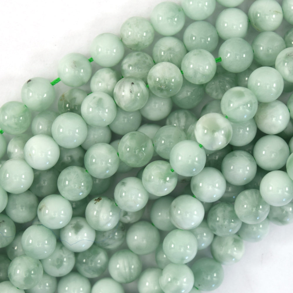 Natural Green Angelite Round Beads Gemstone 15.5" Strand 4mm 6mm 8mm 10mm 12mm