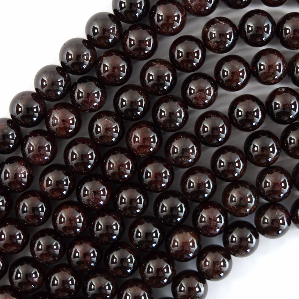 AA Natural Red Garnet Round Beads Gemstone 15" Strand 4mm 6mm 8mm 10mm