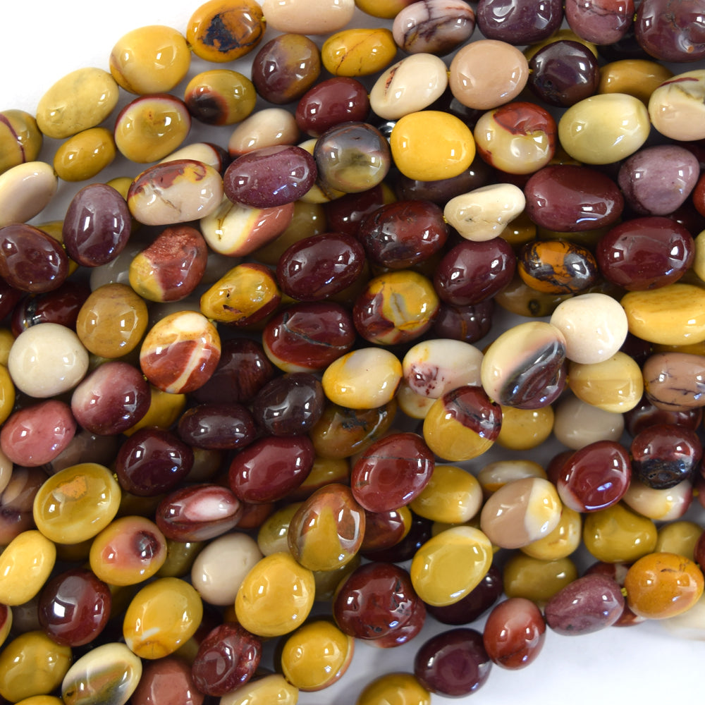 Natural Mookaite Pebble Nugget Beads 15.5" Strand mookite 6mm - 8mm, 8mm - 9mm