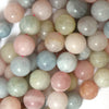 12mm matte morganite round beads 15.5