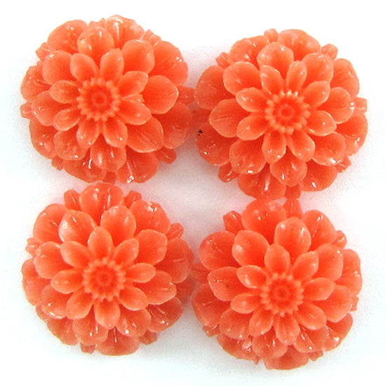 20mm synthetic coral chrysanthemum flower beads 15.5
