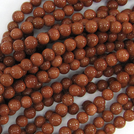 Goldstone Round Beads 14.5" Strand Sandstone 2mm 3mm 4mm 6mm 8mm 10mm 12mm