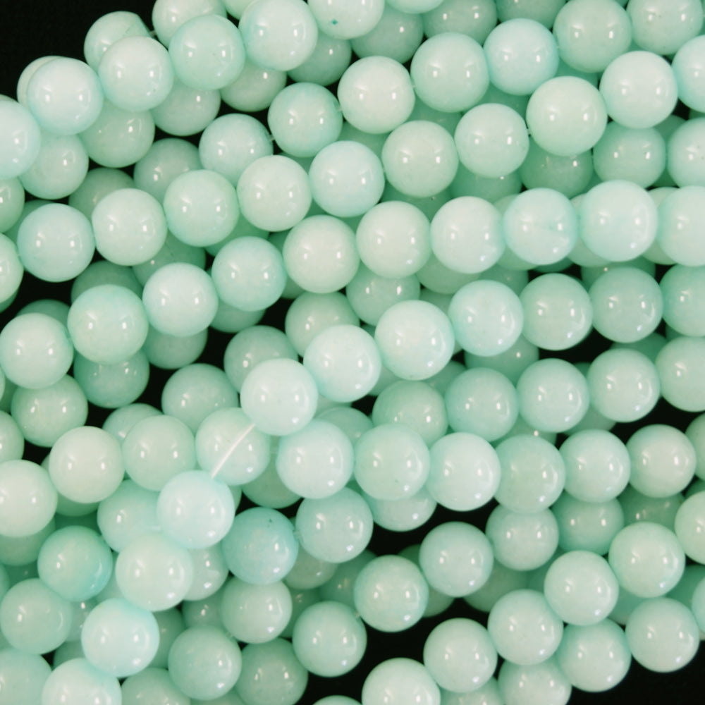 Greenish Blue Colored Quartz Round Beads 15" Strand 4mm 6mm 8mm 10mm 12mm