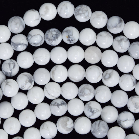 Natural White Howlite Round Beads Gemstone 15" Strand 4mm 6mm 8mm 10mm 12mm