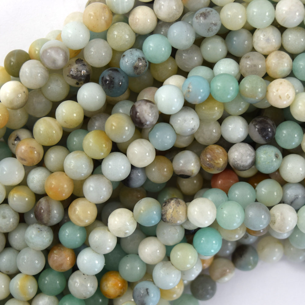 Natural Multicolor Amazonite Round Beads 15" Strand 4mm 6mm 8mm 10mm 12mm
