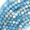 Faceted Sky Blue Stripe Agate Round Beads Gemstone 14.5