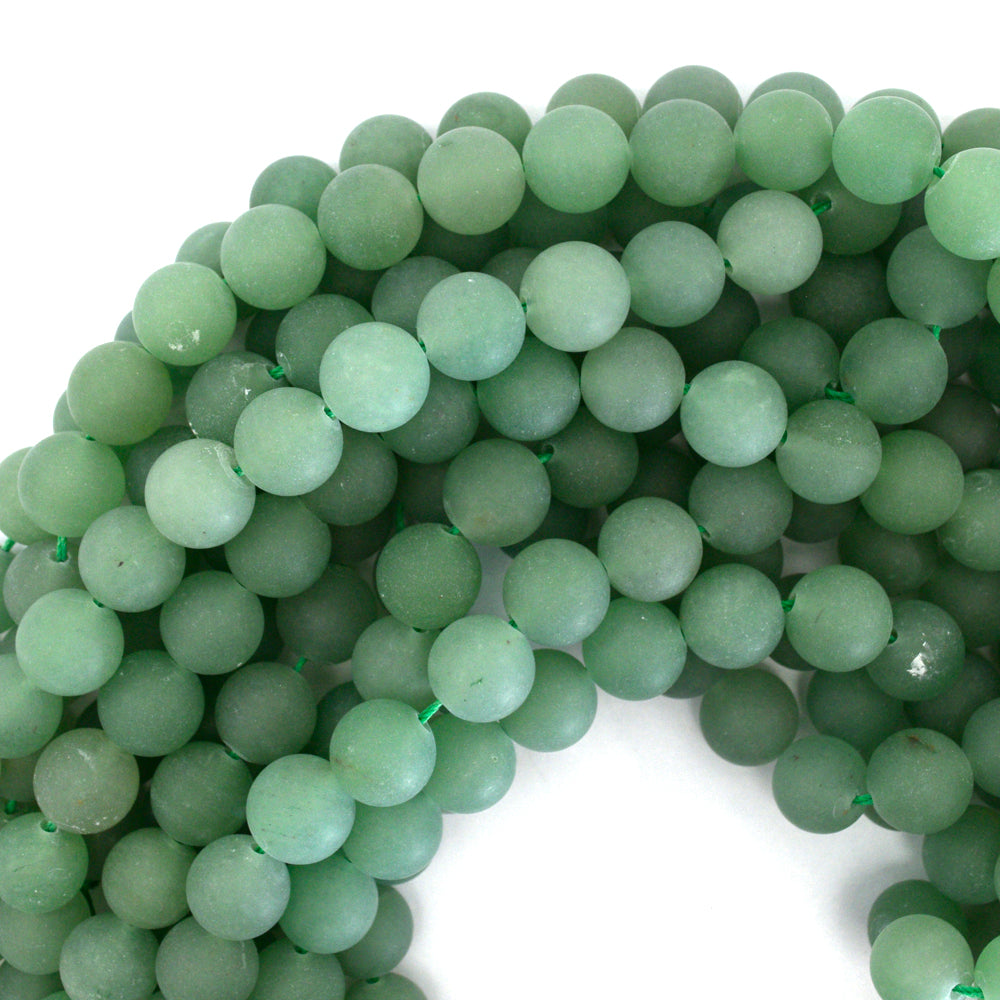 Natural Matte Green Aventurine Round Beads 15" Strand 4mm 6mm 8mm 10mm 12mm