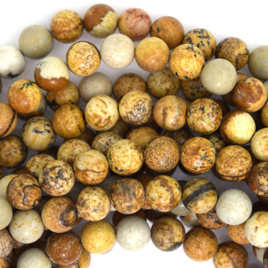 Natural Picture Jasper Round Beads Gemstone 15" Strand 4mm 6mm 8mm 10mm 12mm
